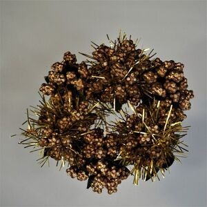 Christmas Candle Ring Gold Glitter Round Holiday Decor